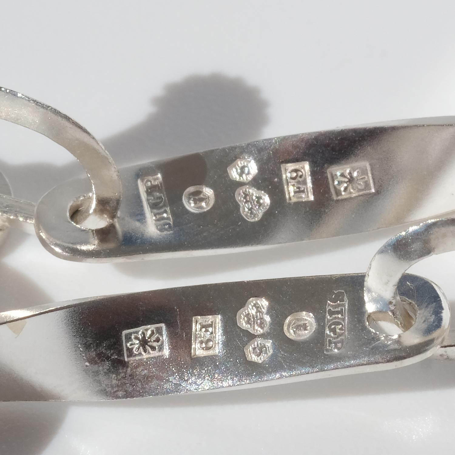 Swedish Silver Earrings Made by Master Sigurd Persson Year, 1956 For Sale 3