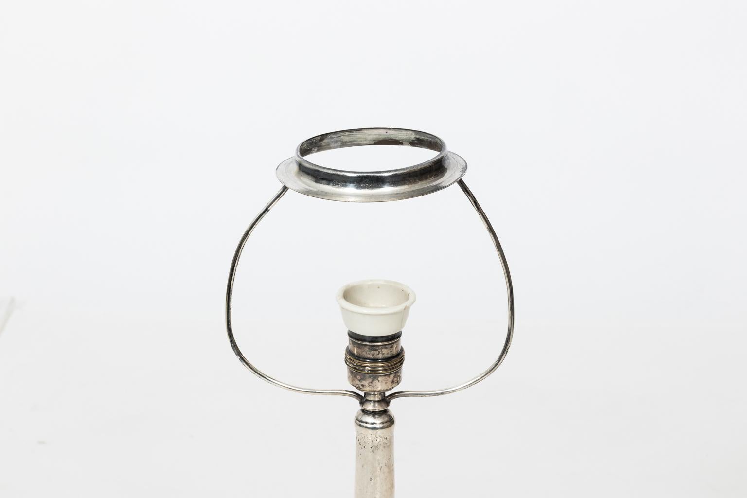 Gustavian Swedish Silver Lamp by C.G. Haltberg For Sale