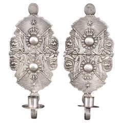 Swedish Silver Plated Sconces, Pair