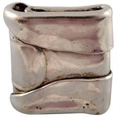 Swedish Silver Ring in Modern Design, Organic Form