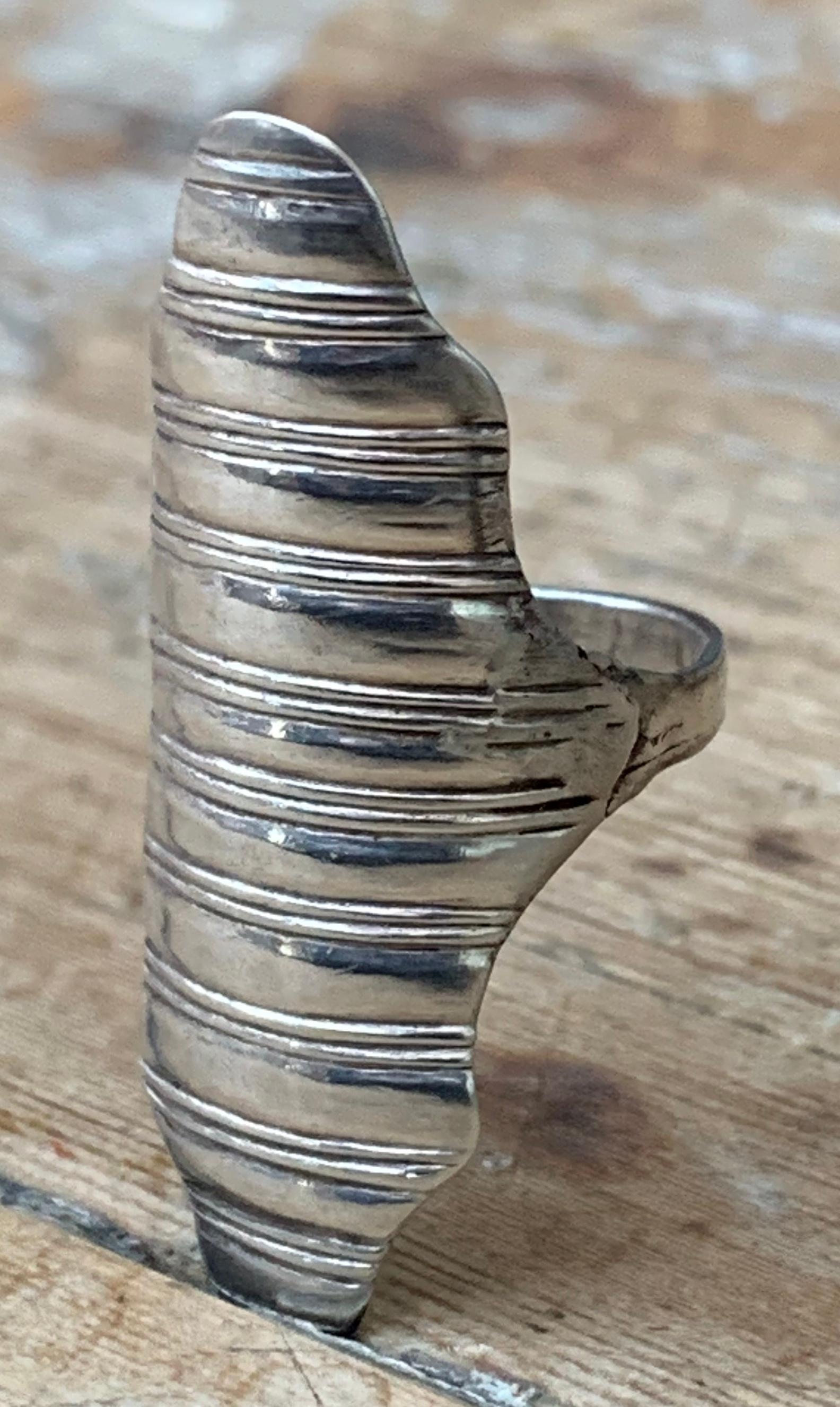 Swedish Silver Thimble Ring Dated 1846 3