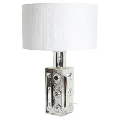 Swedish Silvered Glass Table Lamp by Flugfors, 1970s