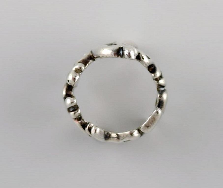 Women's Swedish Silversmith, Modernist Ring in Silver, 1960s-1970s