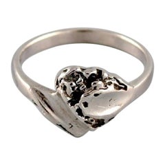 Platero sueco, anillo modernista de plata de ley, años 60-70
