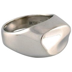 Swedish Silversmith, Modernist Ring in Sterling Silver, Dated 1972