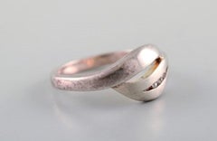 Schwedischer Silberschmied, Ring aus Sterlingsilber mit drei Blütenblättern, 1970er Jahre