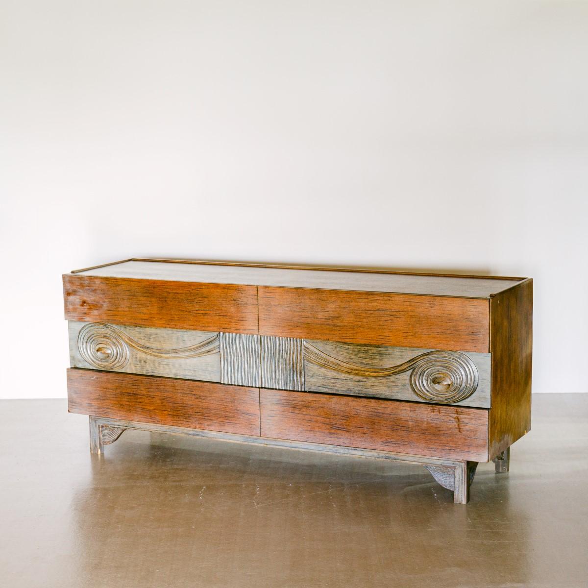 Mid-Century Modern Swedish Six-Drawer Walnut Cabinet 1950s For Sale