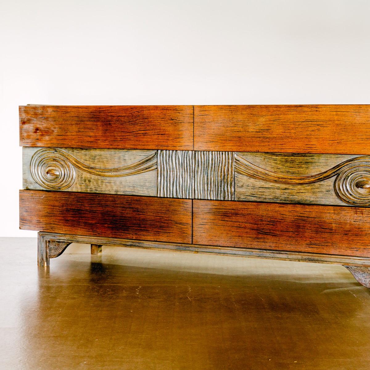 20th Century Swedish Six-Drawer Walnut Cabinet 1950s