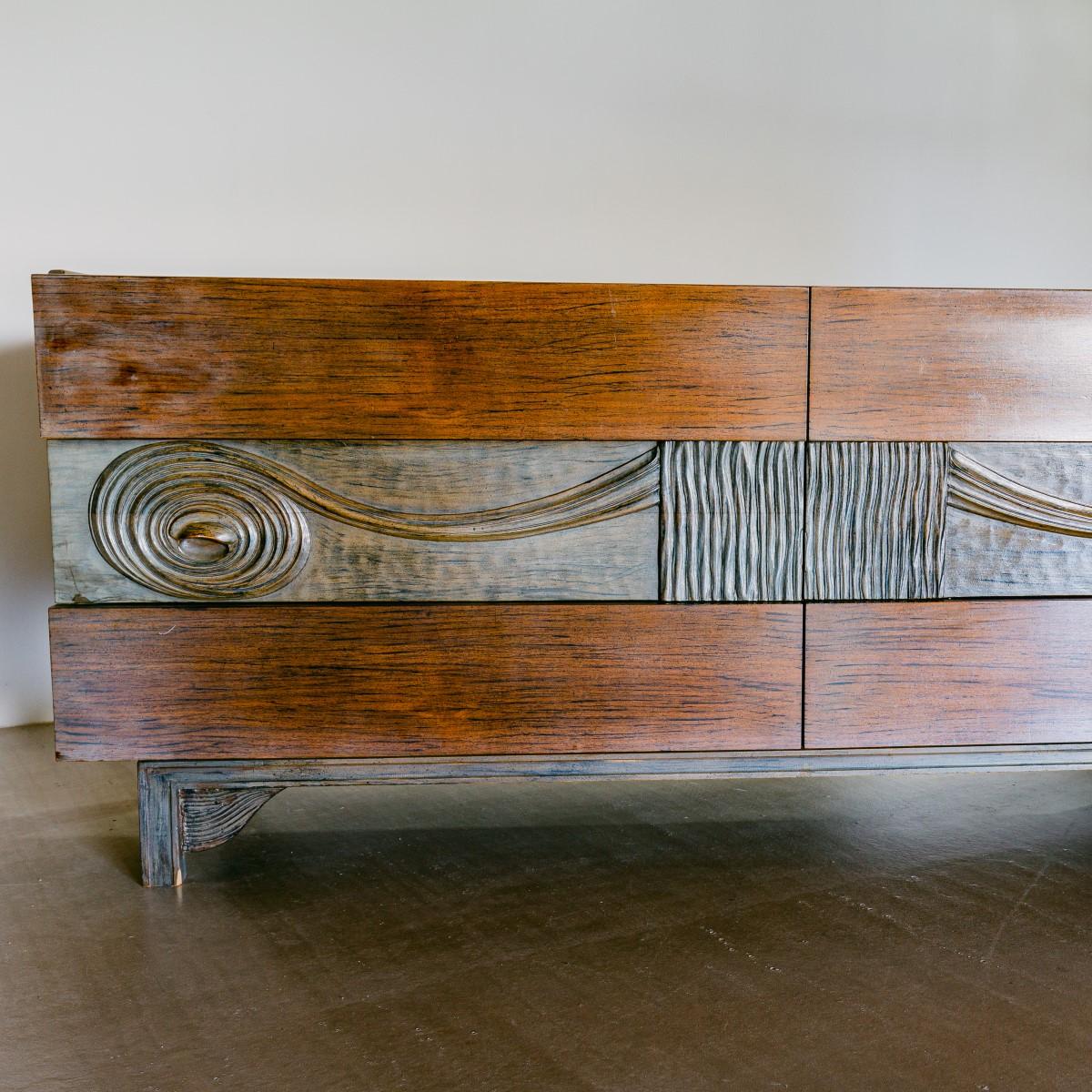 Swedish Six-Drawer Walnut Cabinet 1950s For Sale 4