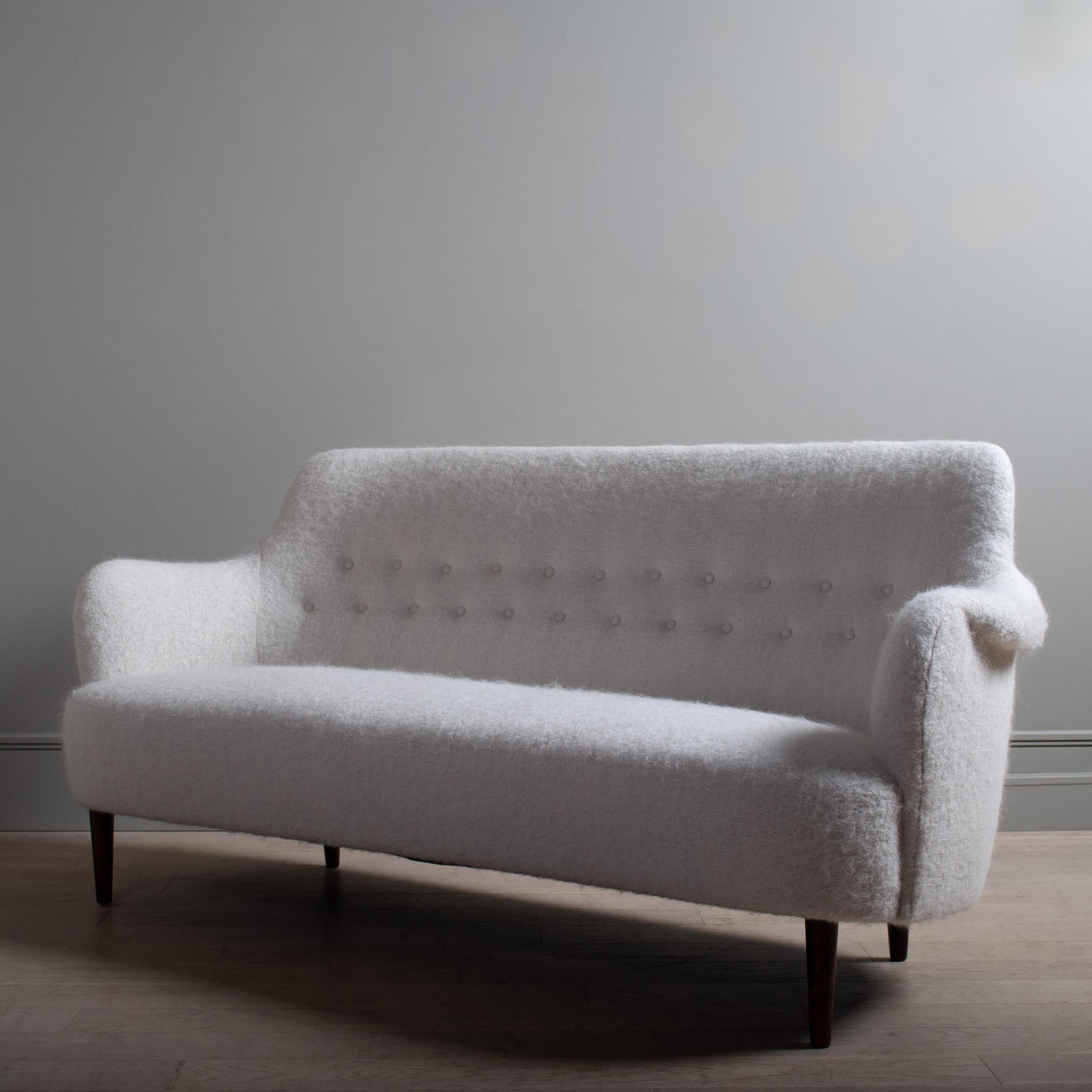 Swedish Sofa, 1950's, Carl Malmsten, Samsas, Reupholstered In Good Condition For Sale In London, GB