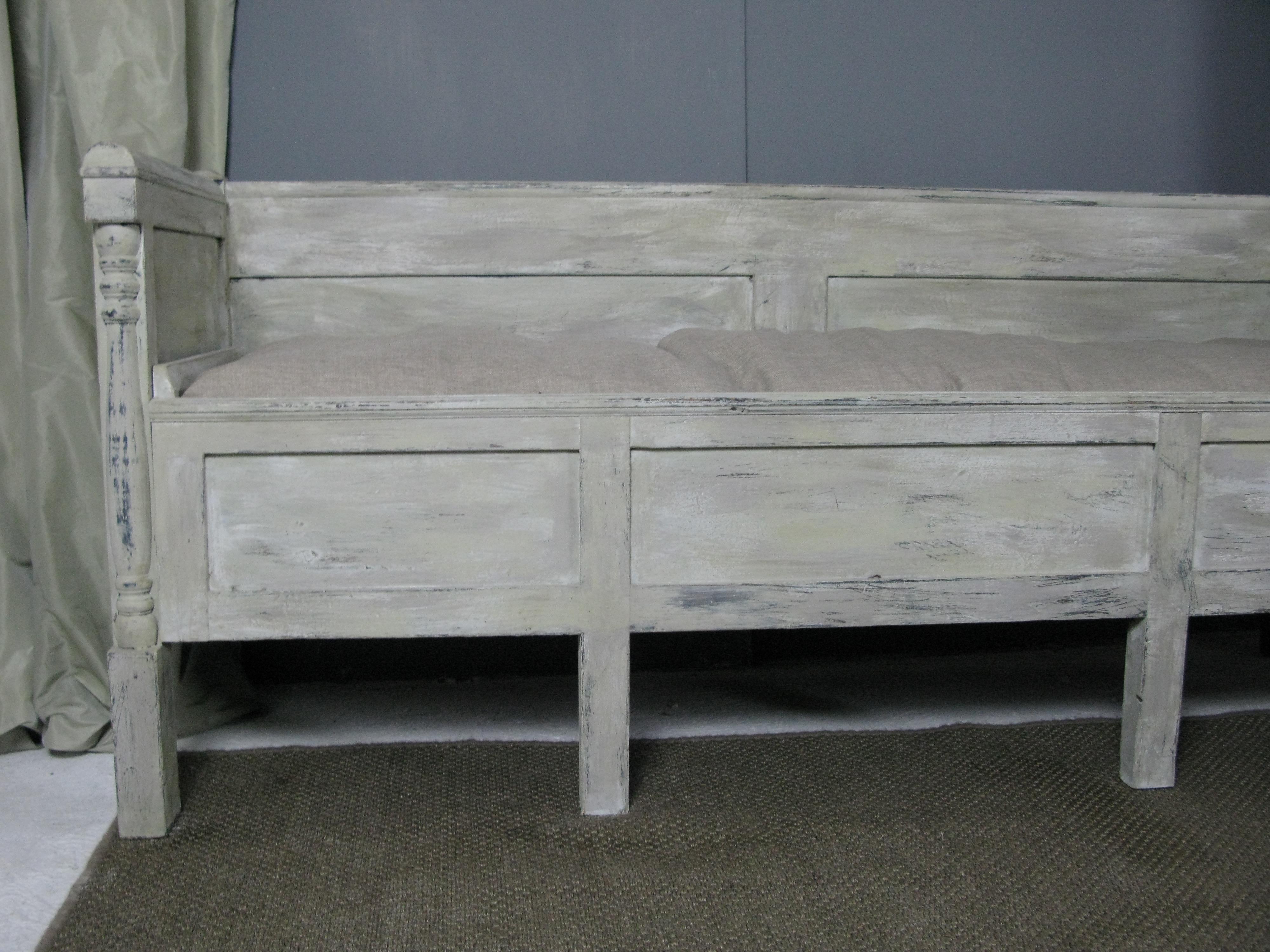 Cold-Painted Swedish Sofa, 19th Century, Country Piece, Country Bench