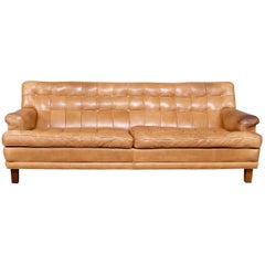 Swedish Sofa by Arne Norell ‘Mexico’ Tan Buffalo Leather Sofa, circa 1970s