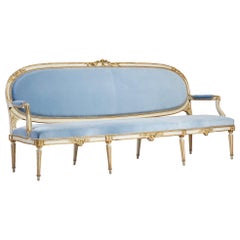Swedish Sofa Made 1770, Original Painting and Gilding