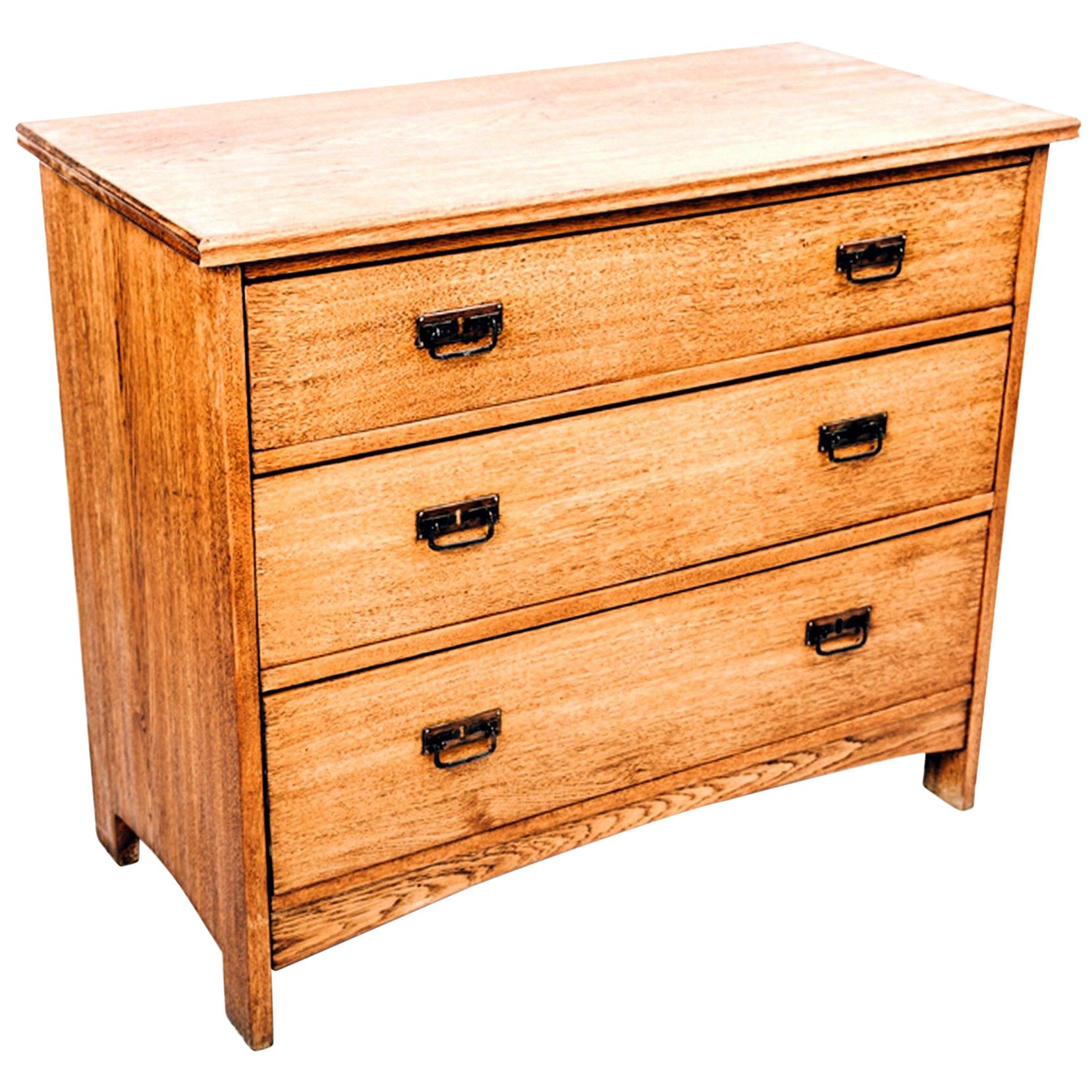 Swedish Solid Oak Chest of Drawers from Early 1900s For Sale