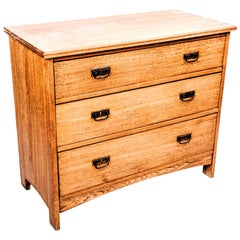Antique Swedish Solid Oak Chest of Drawers from Early 1900s