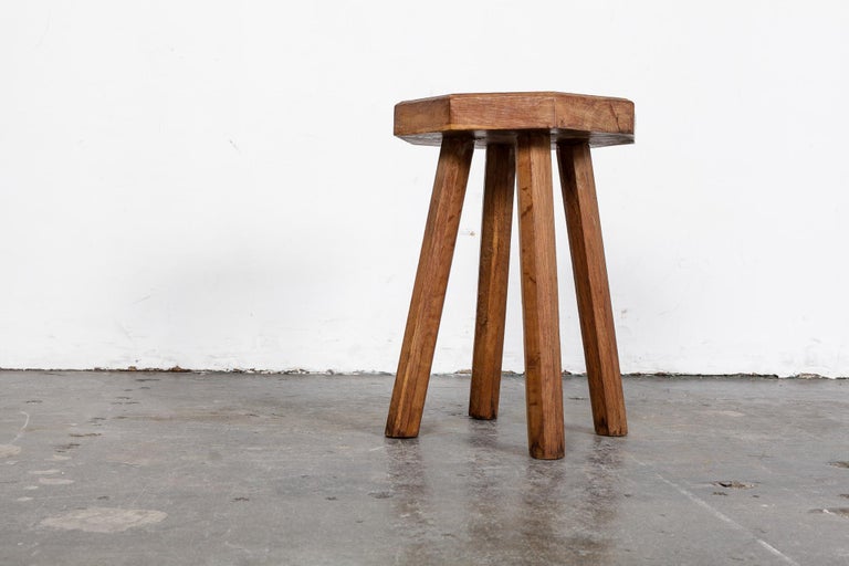 Octagonal Stool Swedish Solid Oak Octagonal 4 Legged Milking Stool at 1stDibs