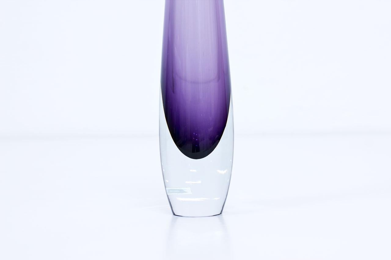Scandinavian Modern Swedish Sommerso Glass Vase by Strömbergshyttan