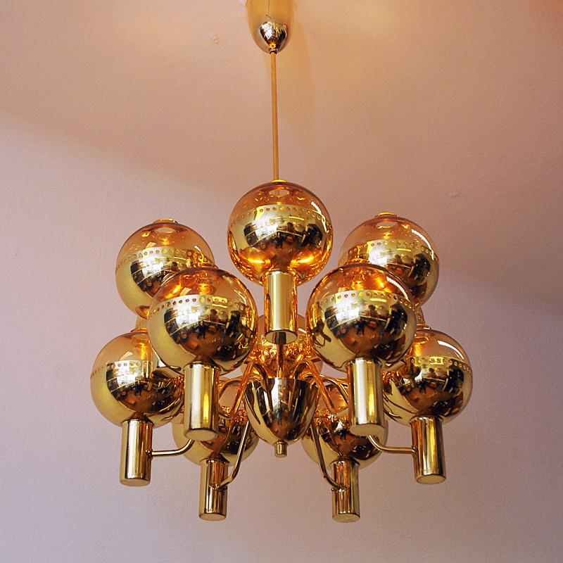Polished Swedish Special Edition Patricia T372/12 Chandelier by Hans-Agne Jakobsson 1950s For Sale