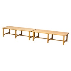 Schwedische "Sportstuge" Bänke aus massivem Kiefernholz aus den 1960er Jahren, Mid century style
