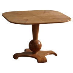 Schwedischer quadratischer Art Deco Beistelltisch aus Ulme und Wurzelholz, Bertil Söderbergs, 1940er Jahre