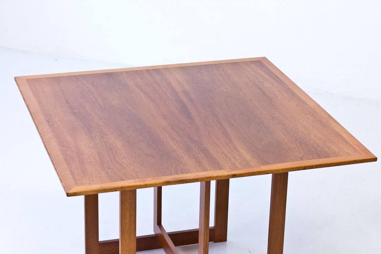 Scandinavian Modern Swedish Square Coffee Table in Mahogany by Karl Andersson & Söner, 1950s