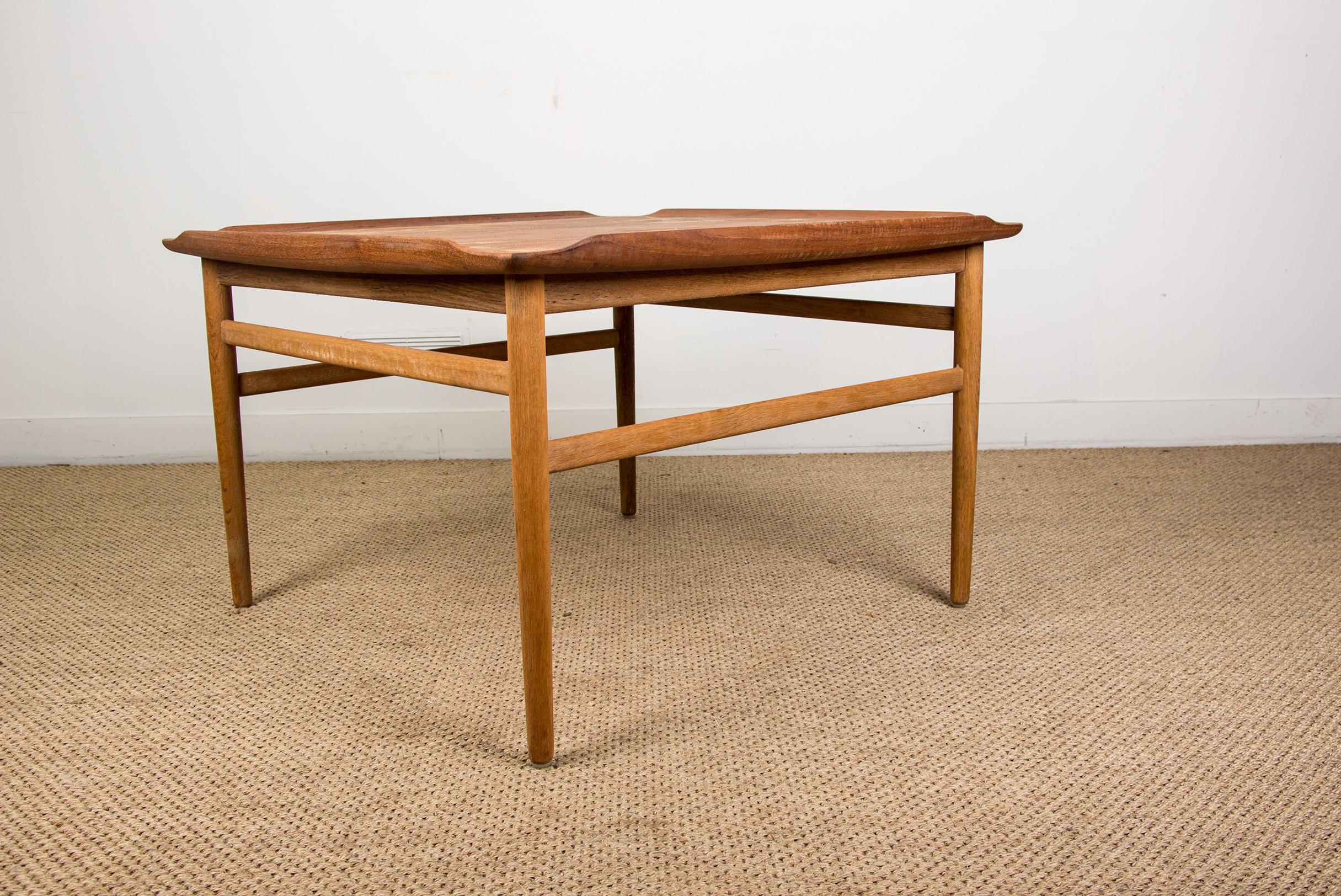 Swedish Square Teak Coffee Table by Folke Ohlsson for Tingstroms 1960 In Good Condition For Sale In JOINVILLE-LE-PONT, FR