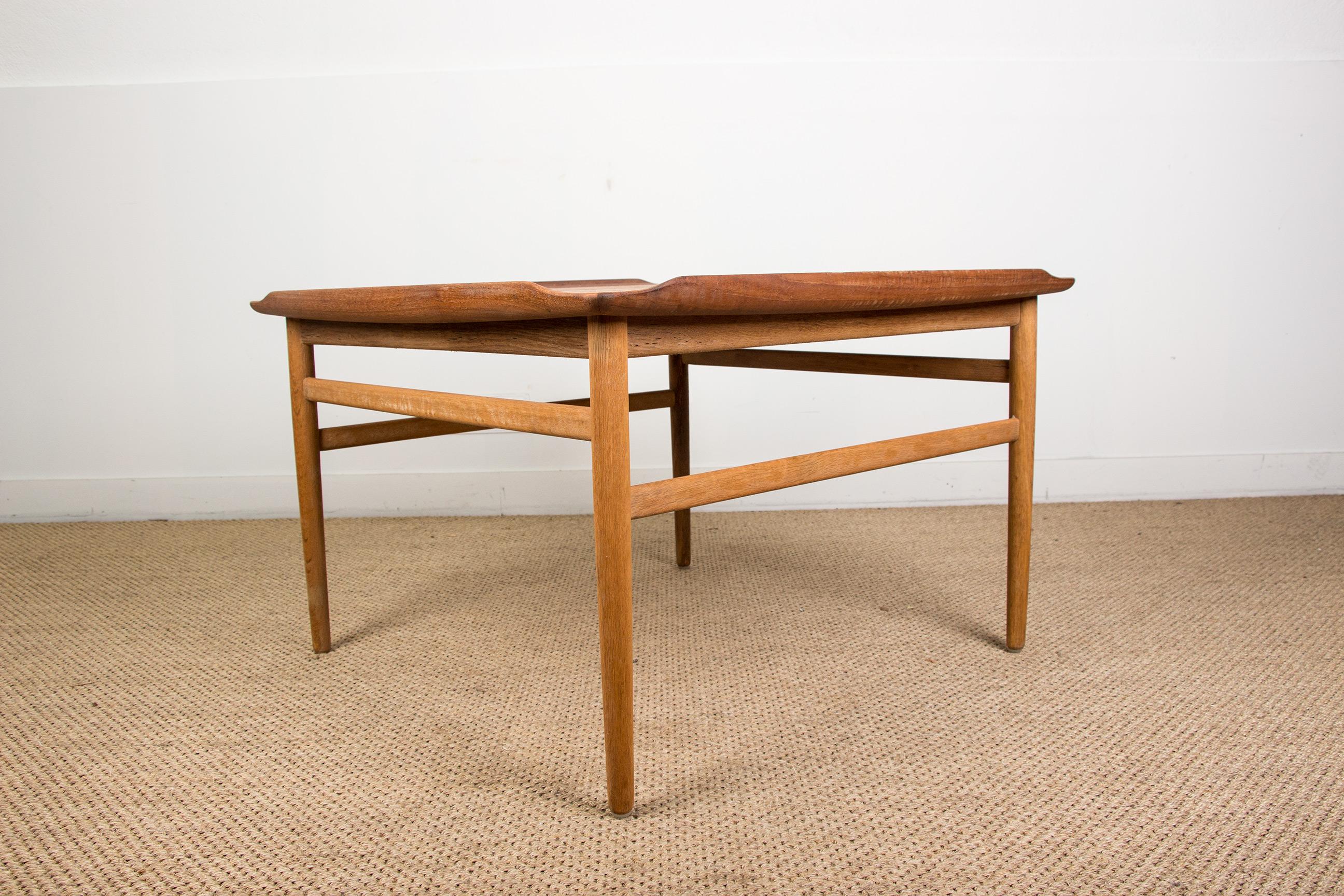 Swedish Square Teak Coffee Table by Folke Ohlsson for Tingstroms 1960 2