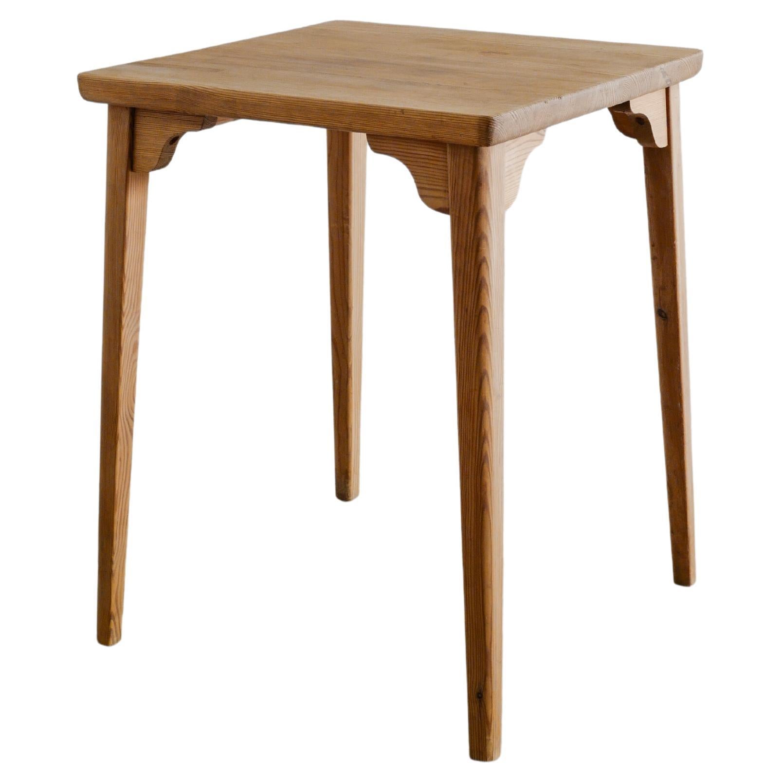 Swedish Squared Pine Wooden Dining Table by Axel Einar Hjorth NK Sweden, 1940s