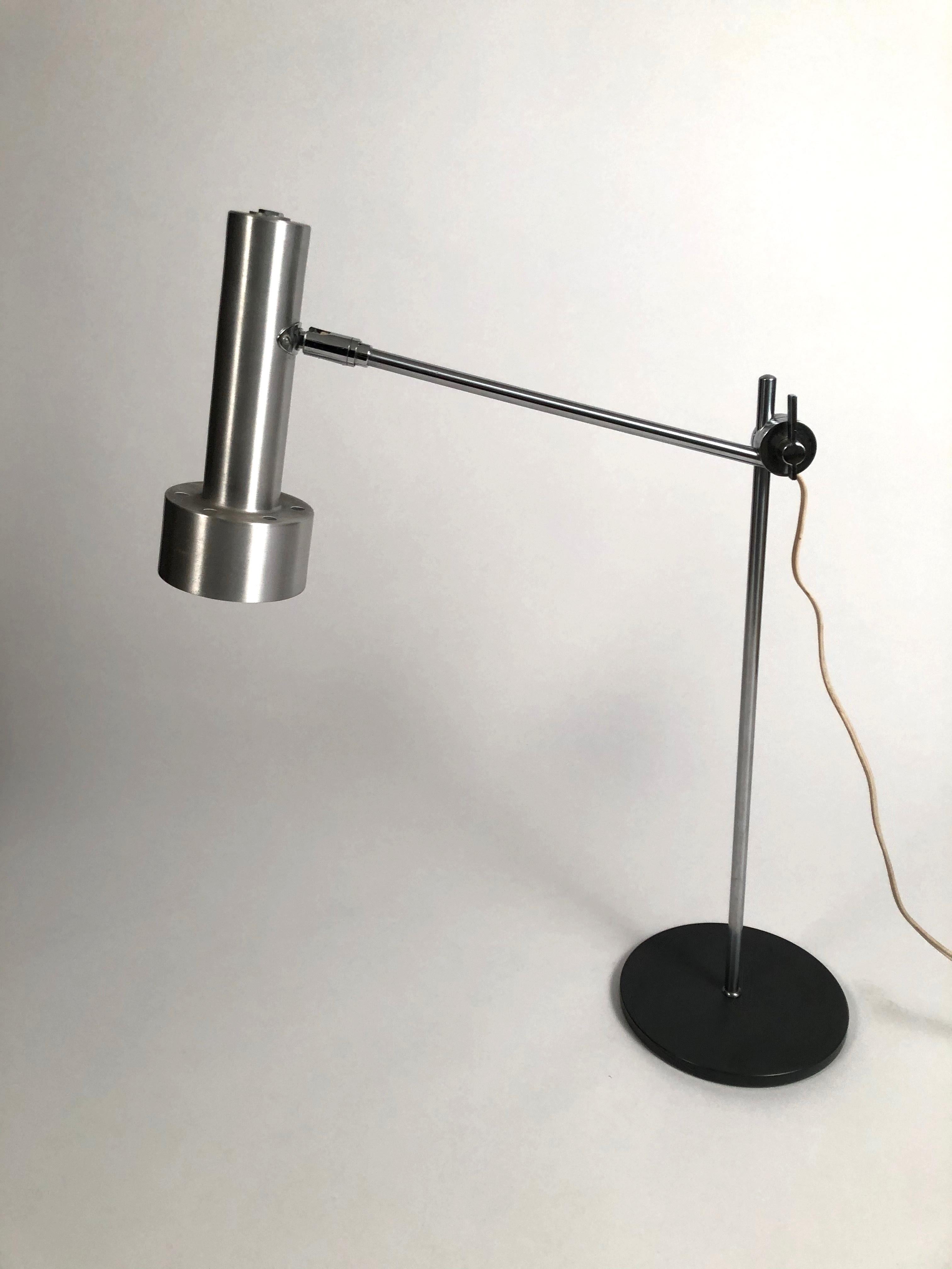 Mid-Century Modern Swedish Steel Adjustable Height Desk Lamp, circa 1970s