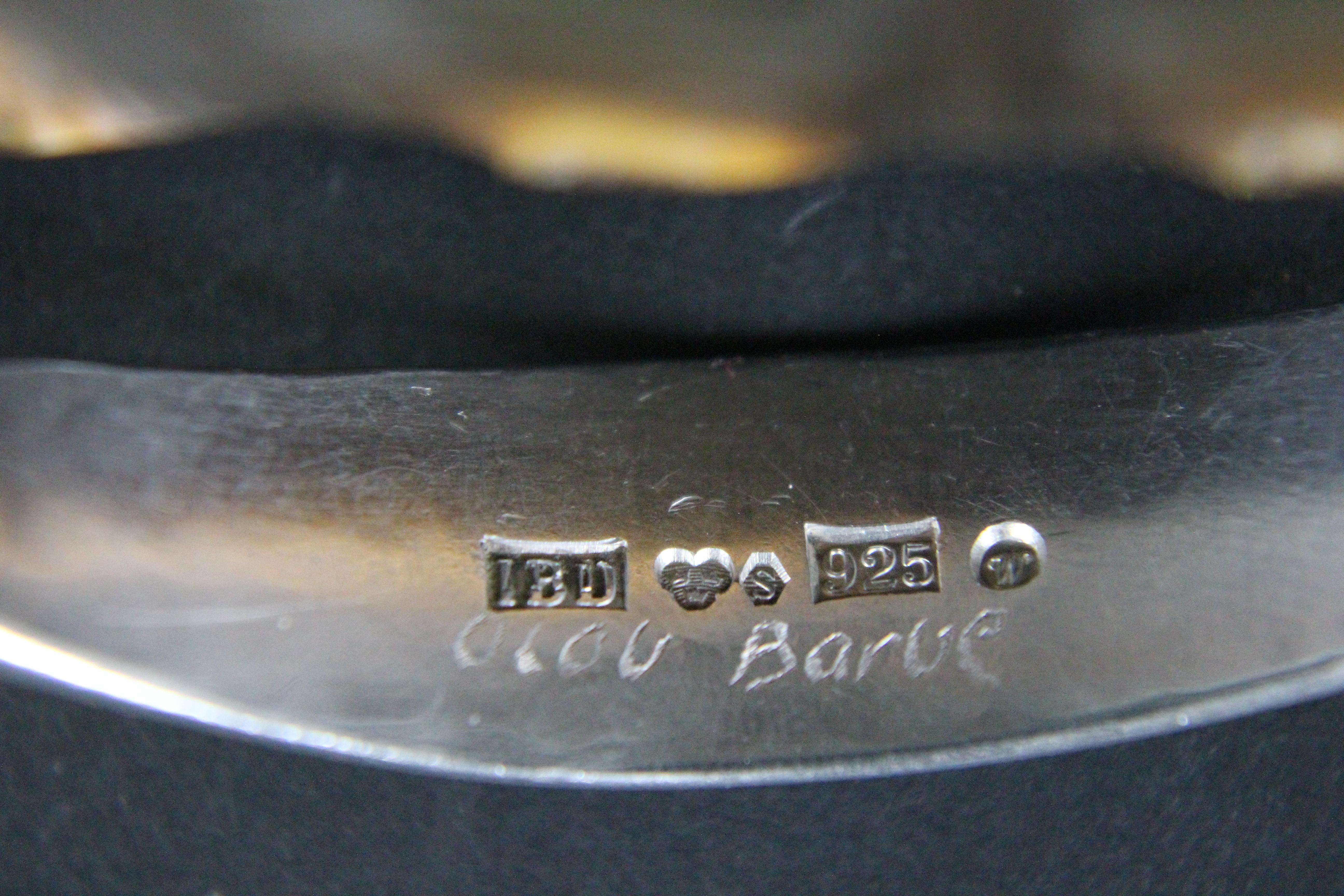 Swedish Sterling Silver Bangle by Olov Barve 1970s Bracelet For Sale 2