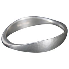 Swedish Sterling Silver Bangle by Olov Barve 1970s Bracelet