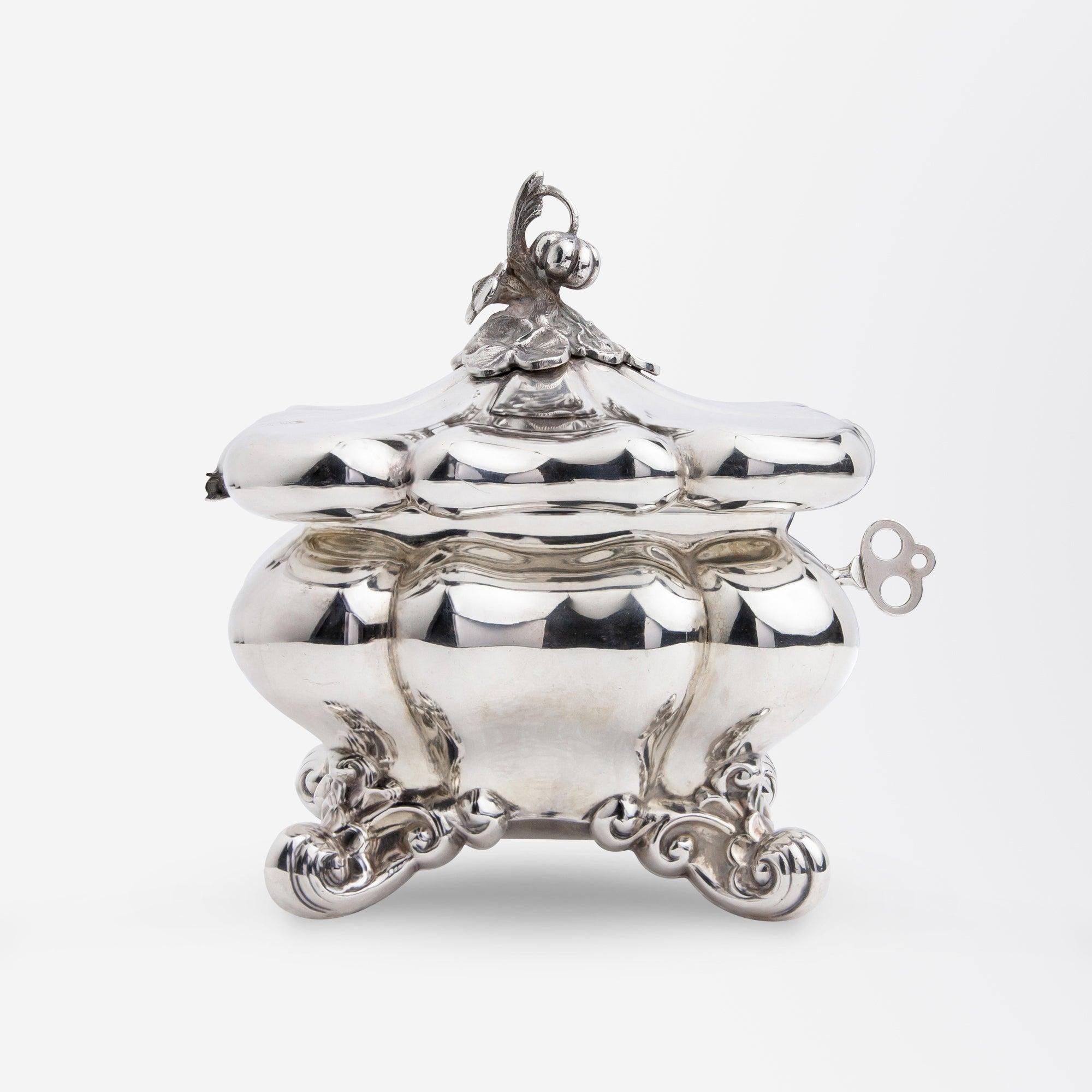 Baroque Swedish Sterling Silver Box or Sugar Chest by Axel Gabriel Dufva