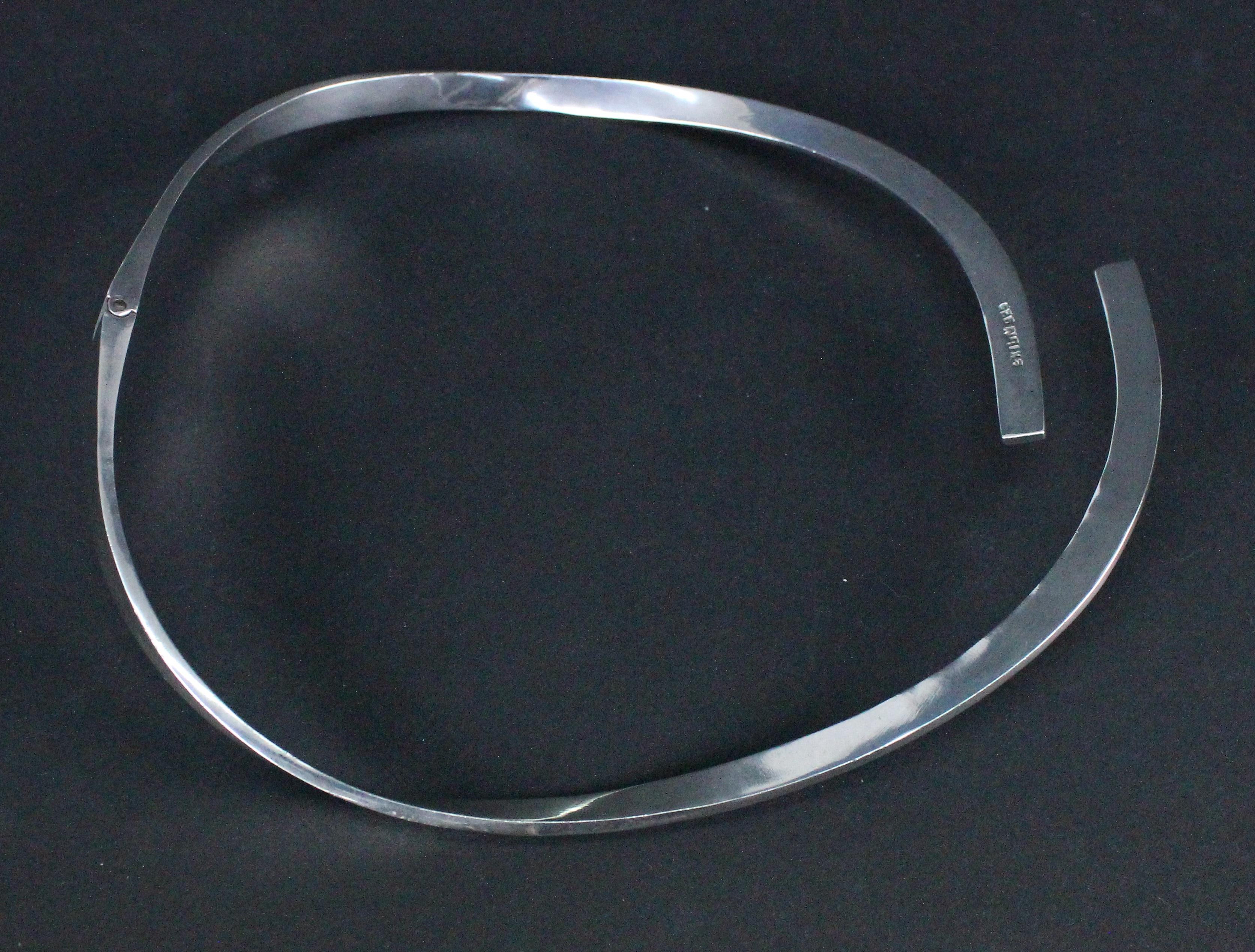Swedish Sterling Silver Pär Norling Exign Art, circa 2000 Chocker Necklace 1