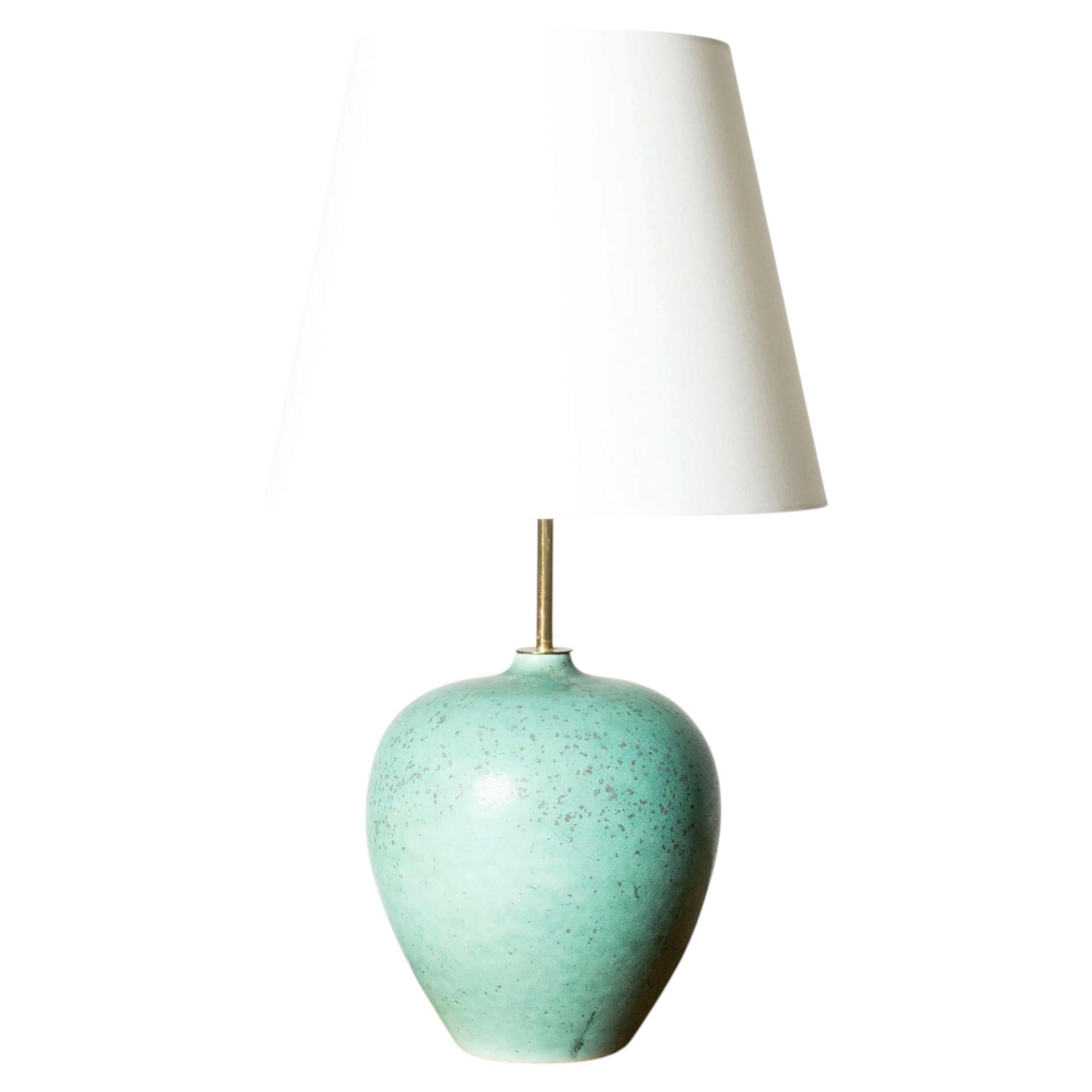 Swedish Stoneware Table Lamp by Gunnar Nylund, Rörstrand, Sweden, 1940s