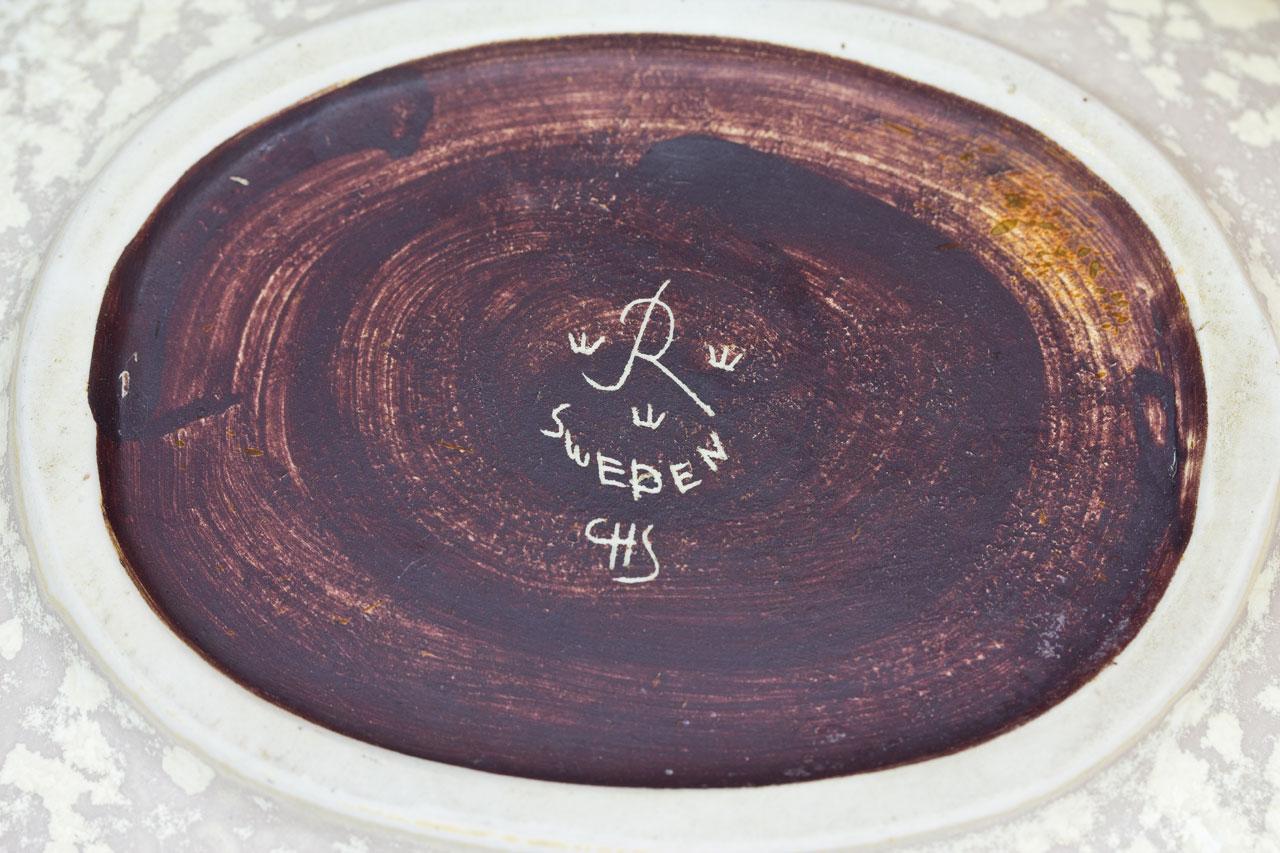 Swedish Stoneware Tray by Carl-Harry Stålhane In Good Condition In Stockholm, SE