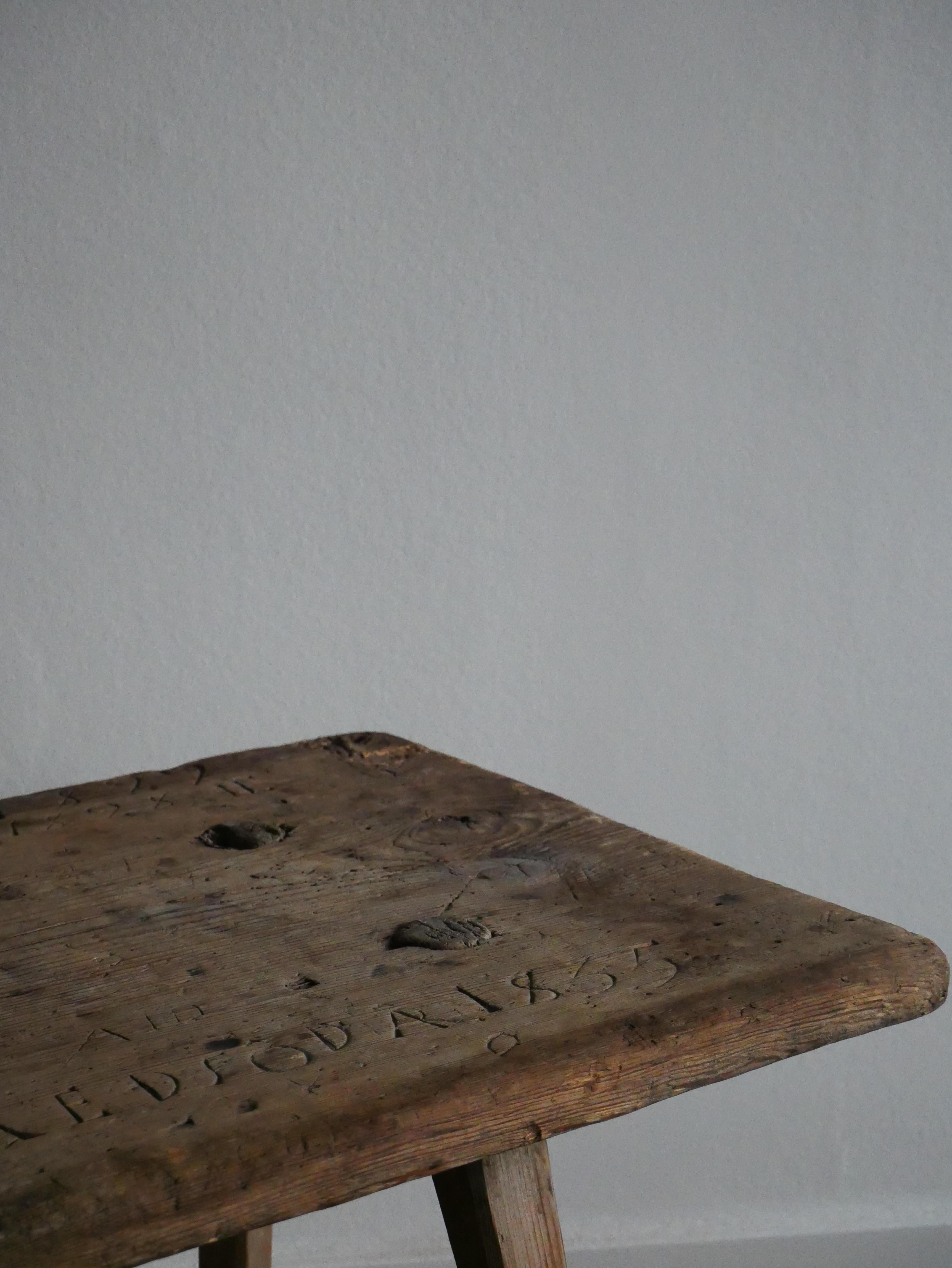 Scandinavian Modern Swedish stool/bench or perfect as a small sidetable in Pine 1828's For Sale