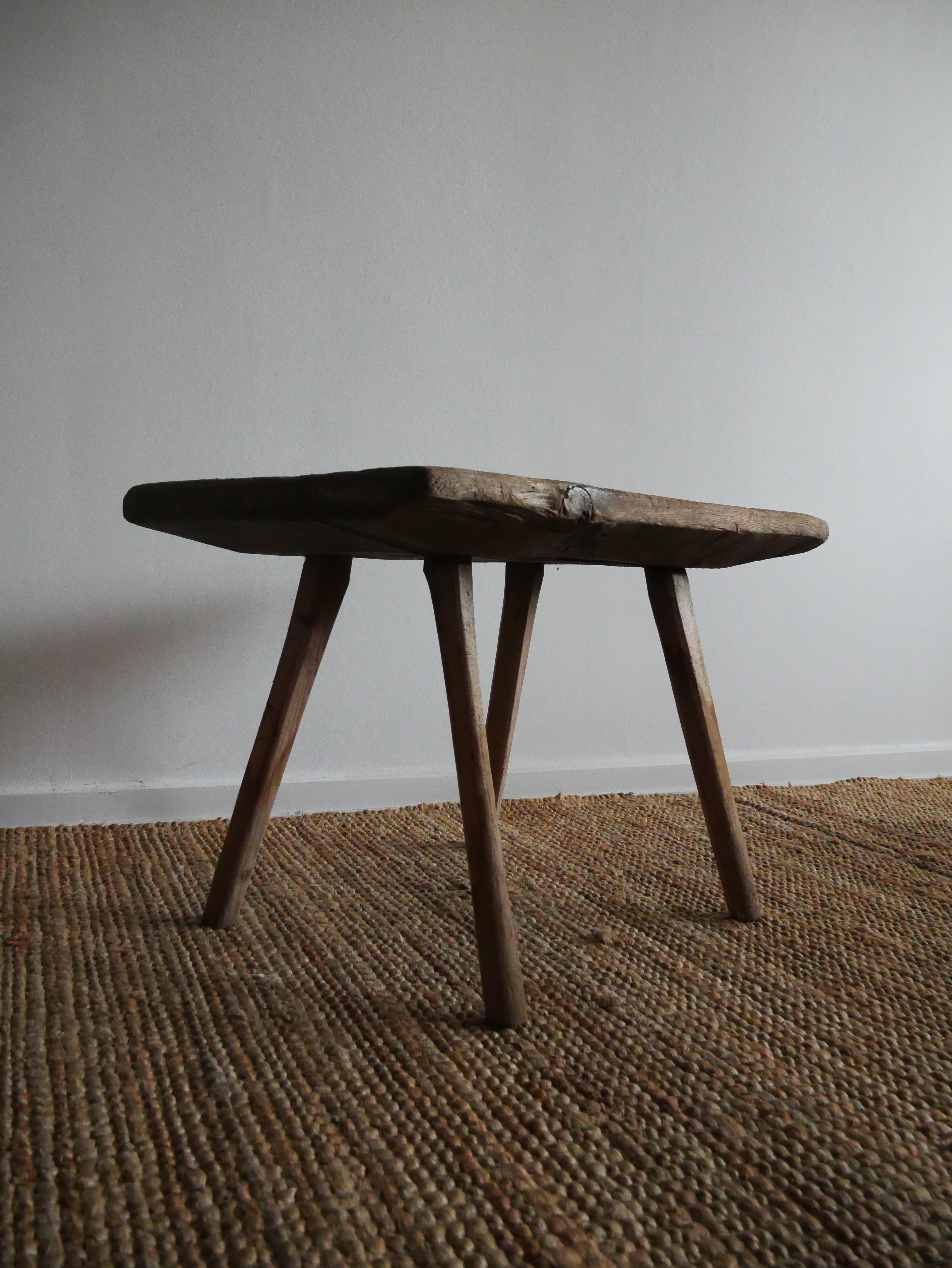 Swedish stool/bench or perfect as a small sidetable in Pine 1828's For Sale 3
