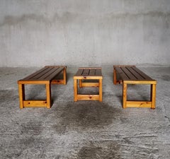 Swedish Stool / Coffee Table in Solid Oregon Pine. Manner of Sven Larsson 1960s
