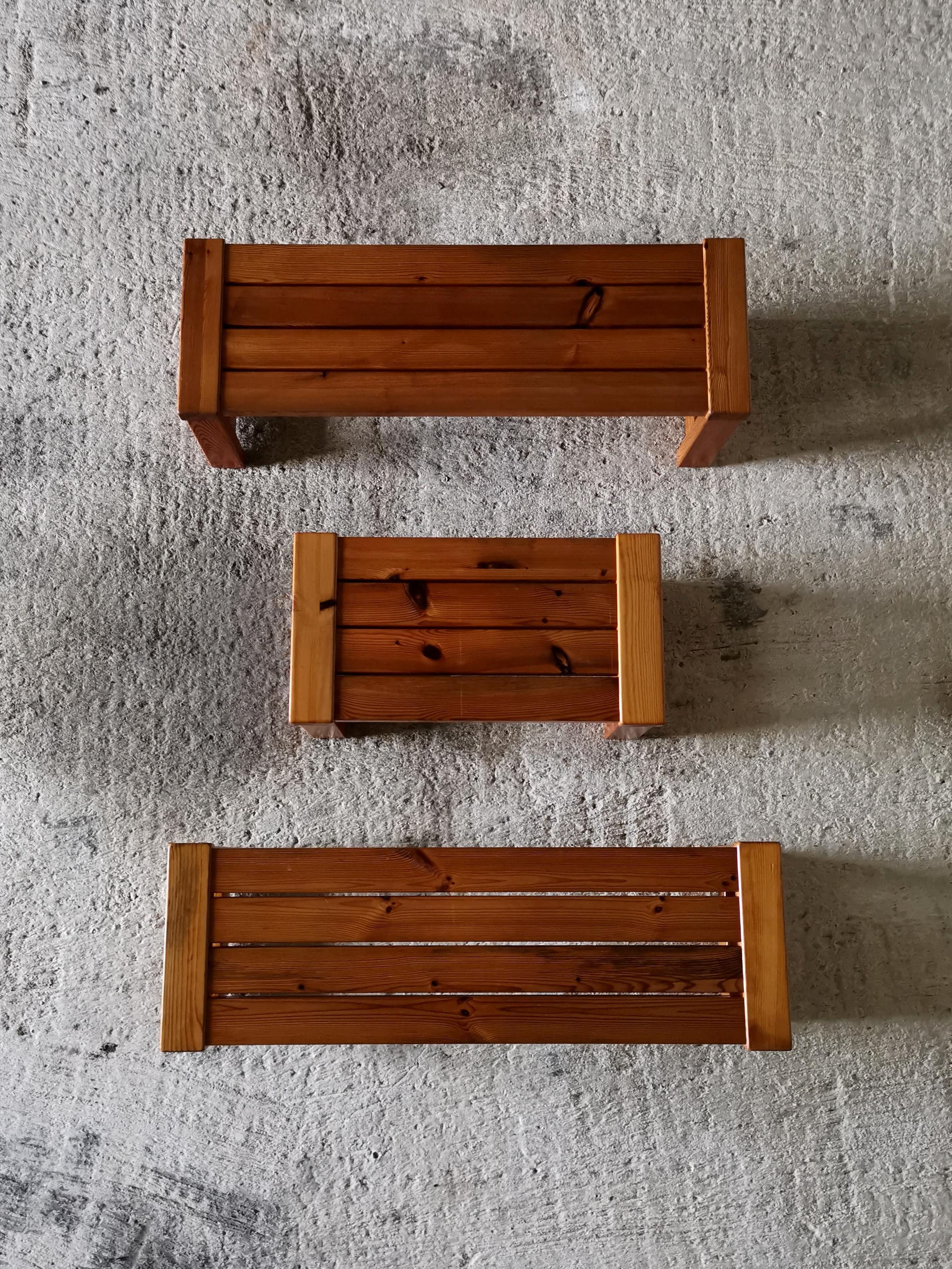 Scandinavian Modern Swedish Stool / Coffee Table in Solid Oregon Pine. Manner of Sven Larsson 1960s For Sale