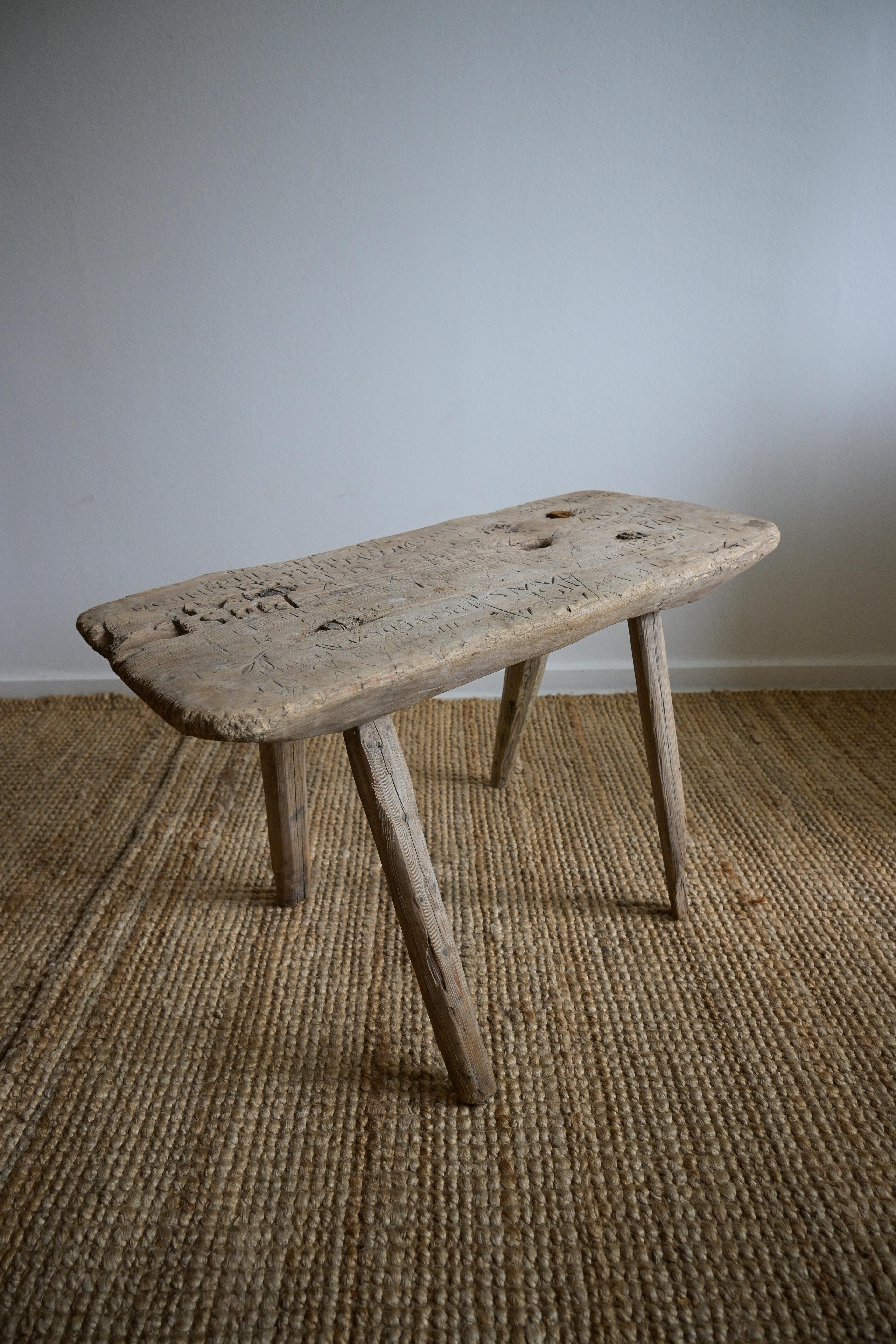 Swedish Stool dated 1815 For Sale 4