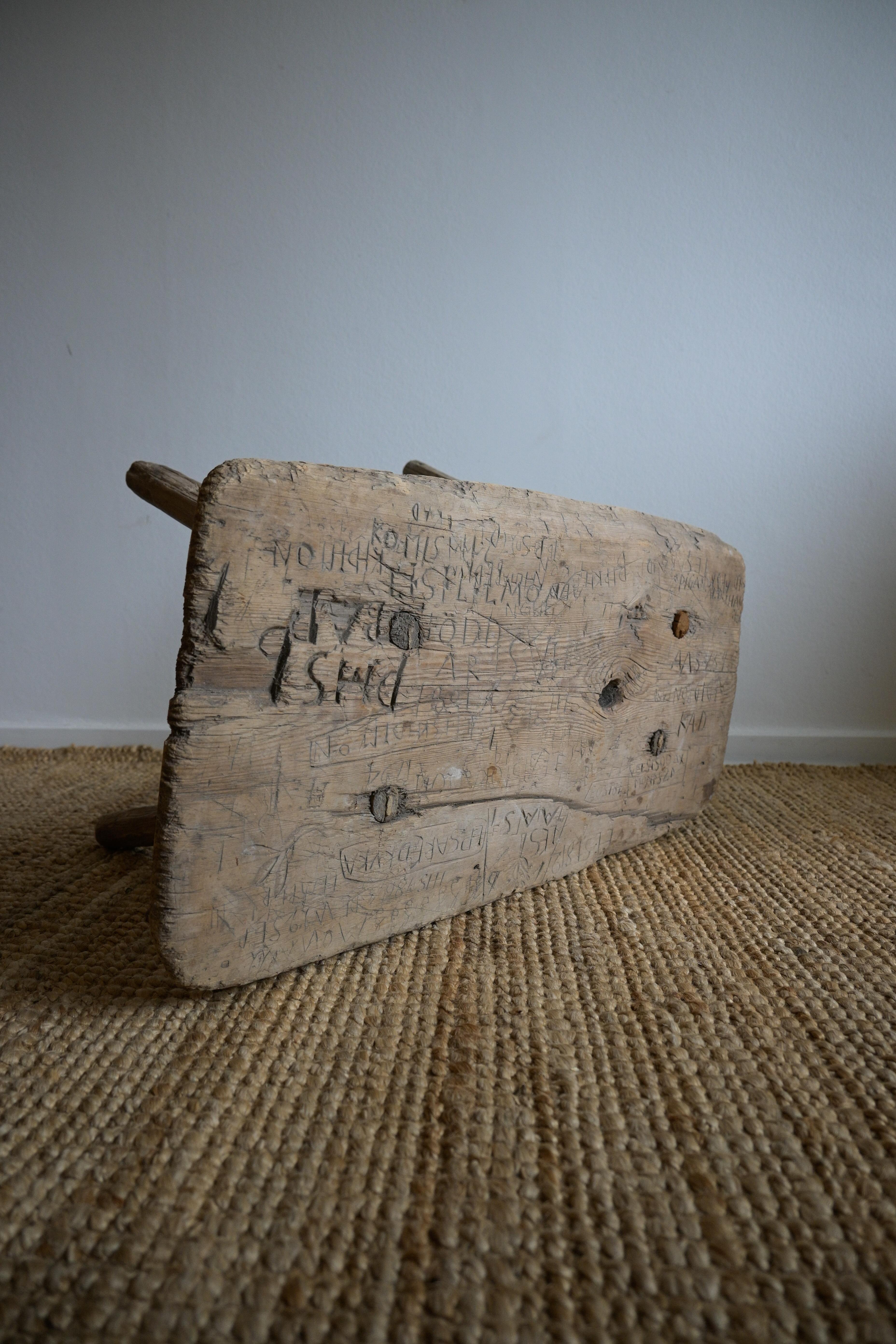 Swedish Stool dated 1815 For Sale 10