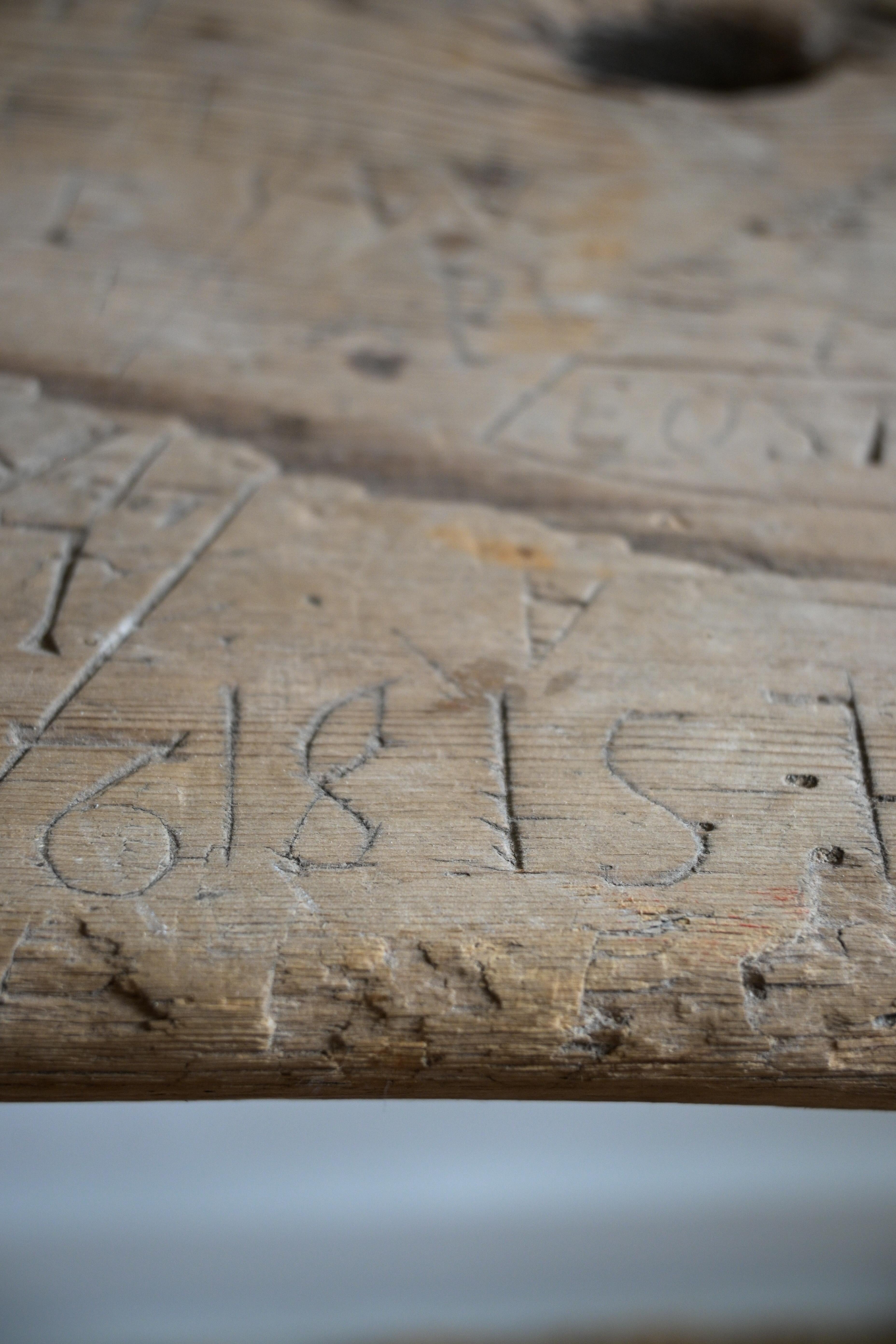 Swedish Stool dated 1815 For Sale 2