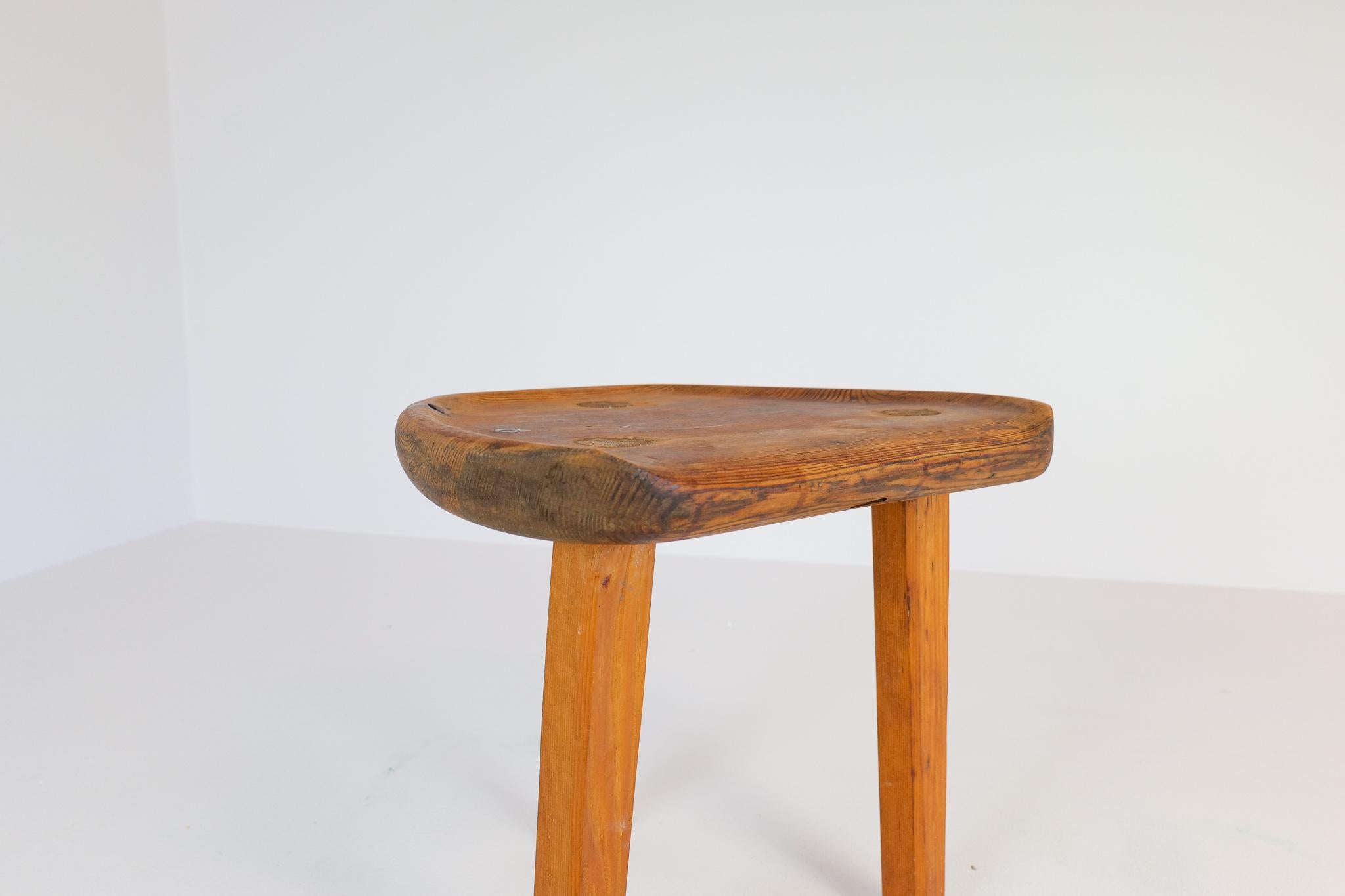 Swedish Stool in Pine, 1960s For Sale 6