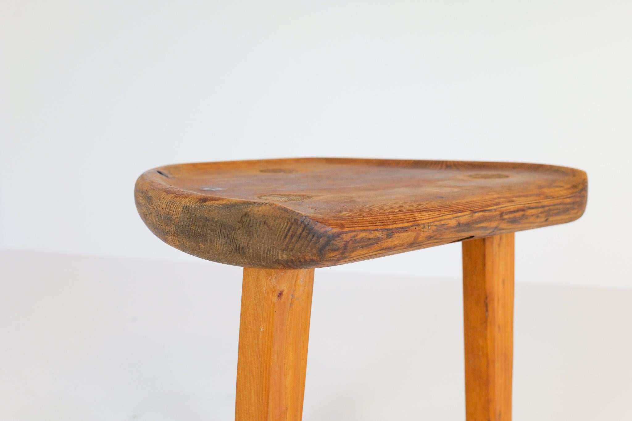 Swedish Stool in Pine, 1960s For Sale 7