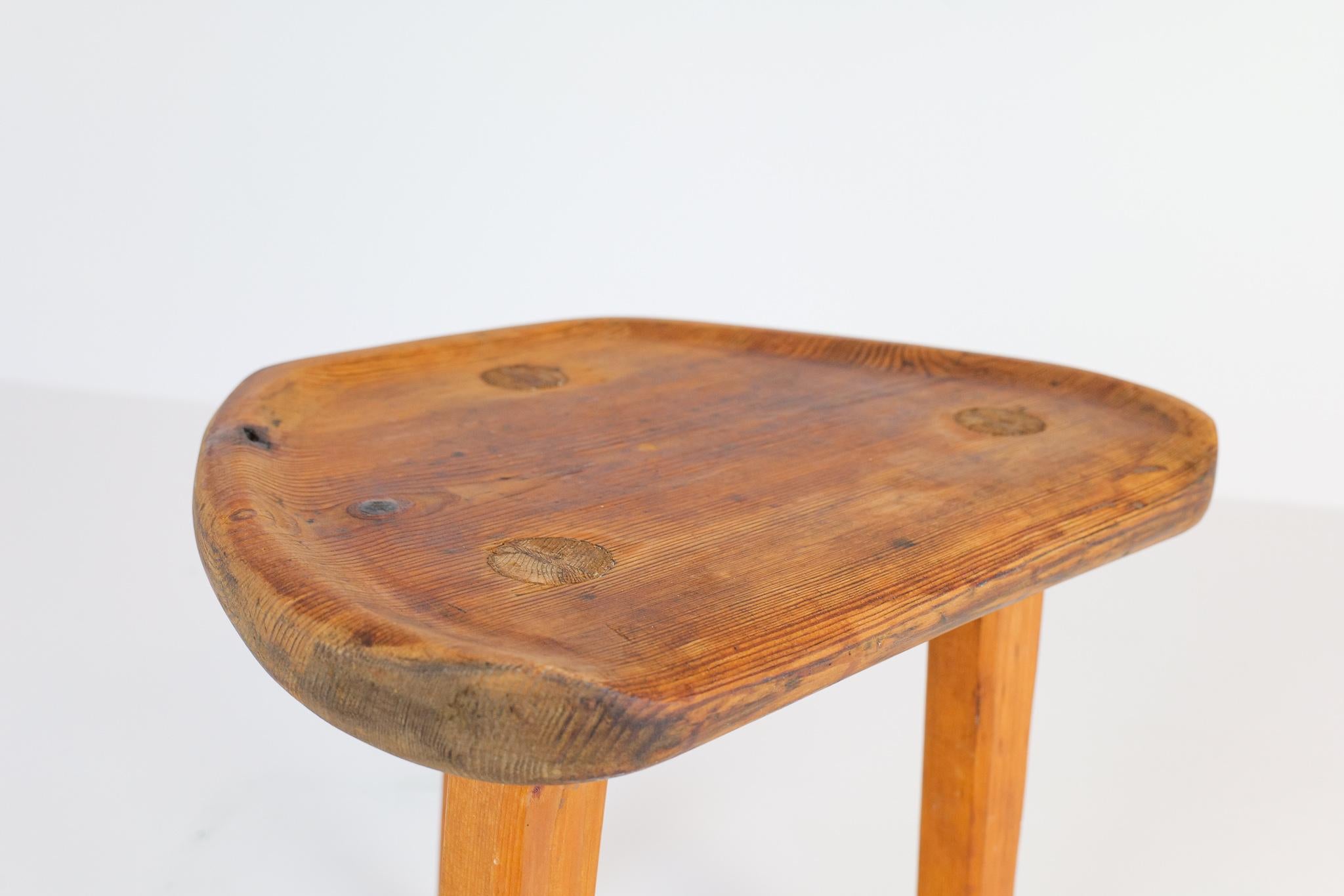 Swedish Stool in Pine, 1960s For Sale 8