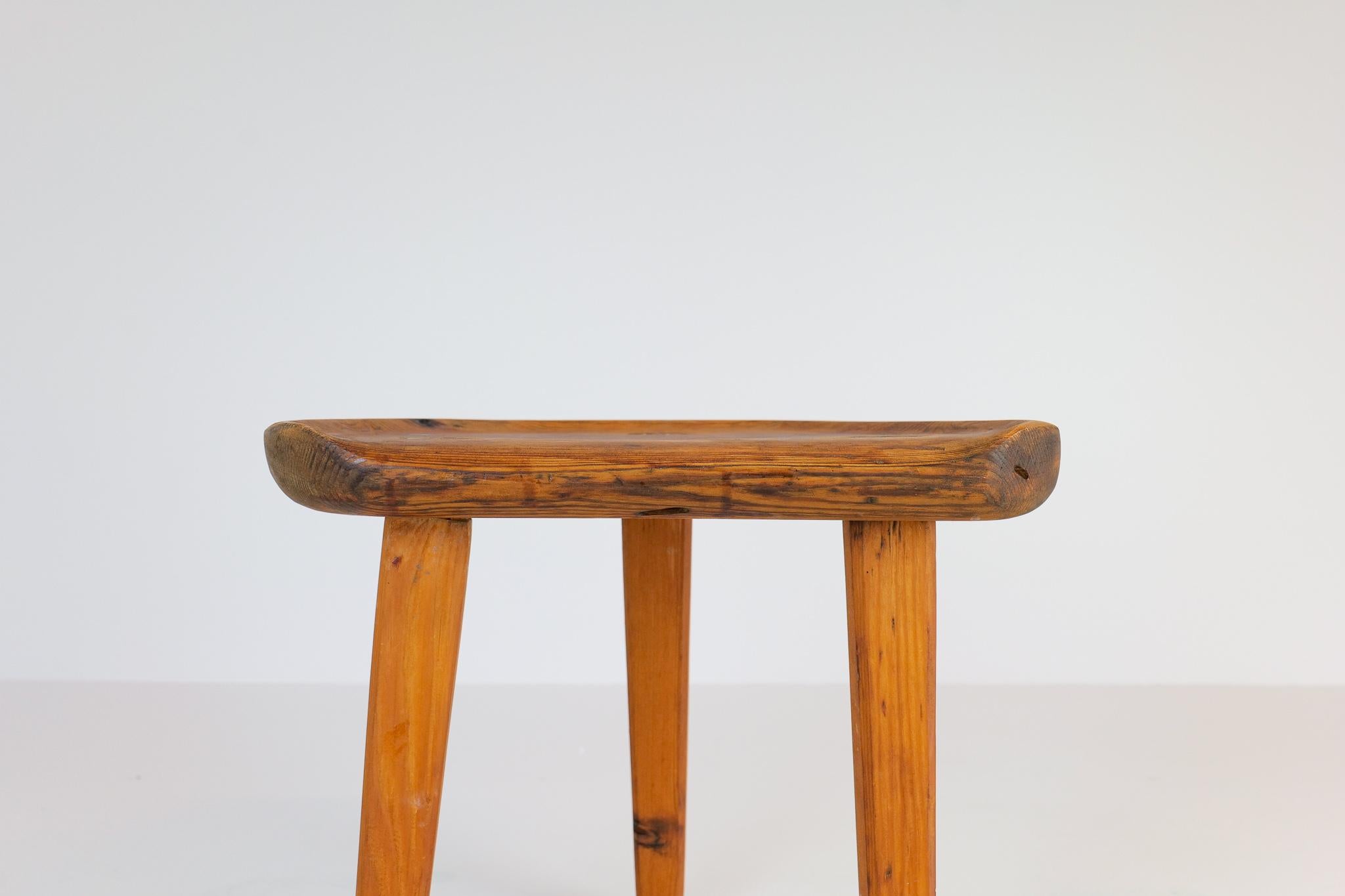 Swedish Stool in Pine, 1960s For Sale 9