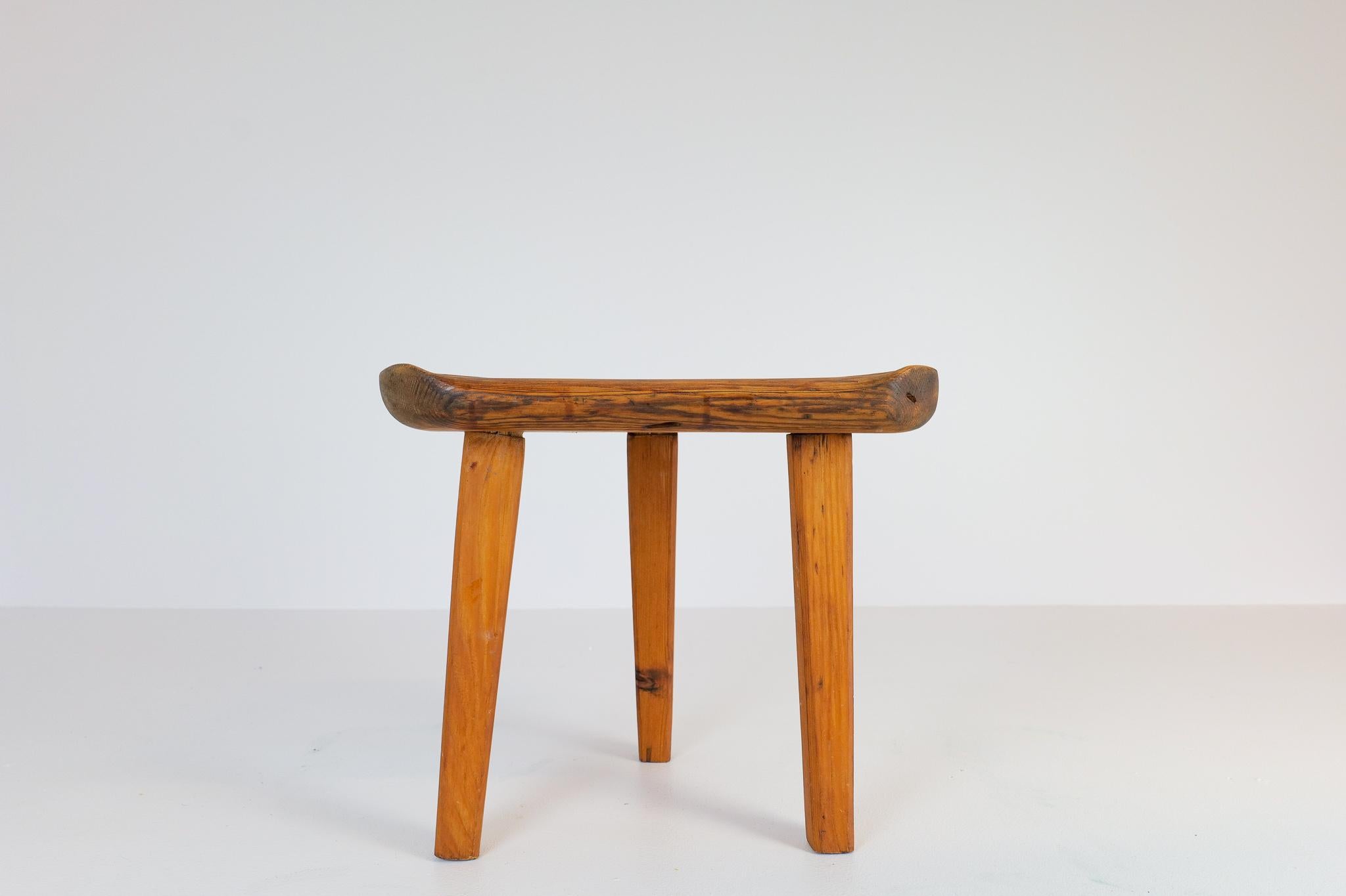 Swedish Stool in Pine, 1960s For Sale 10