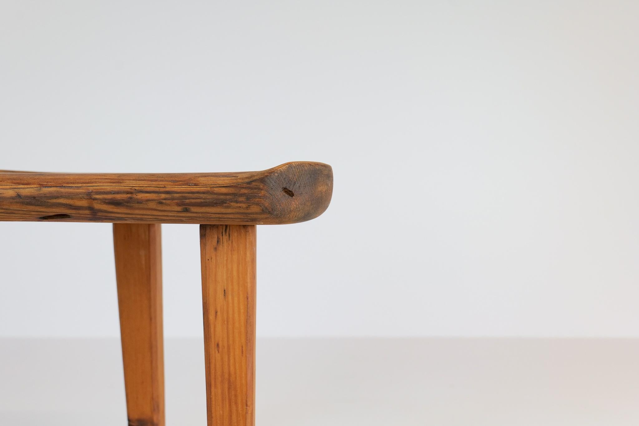 Swedish Stool in Pine, 1960s For Sale 12