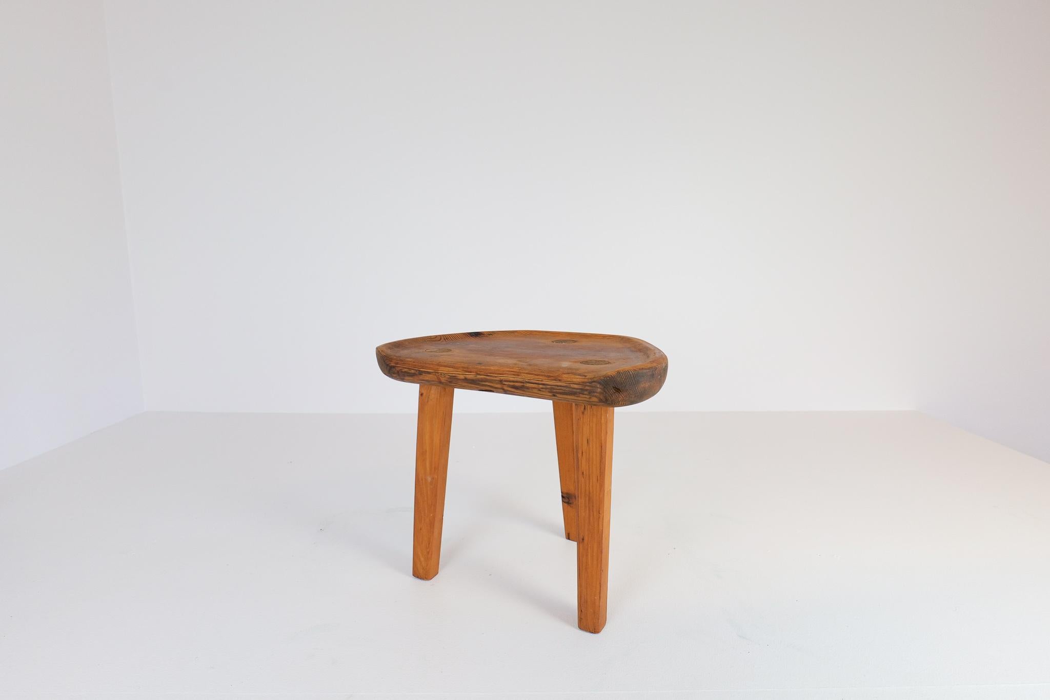 Mid-Century Modern Swedish Stool in Pine, 1960s For Sale