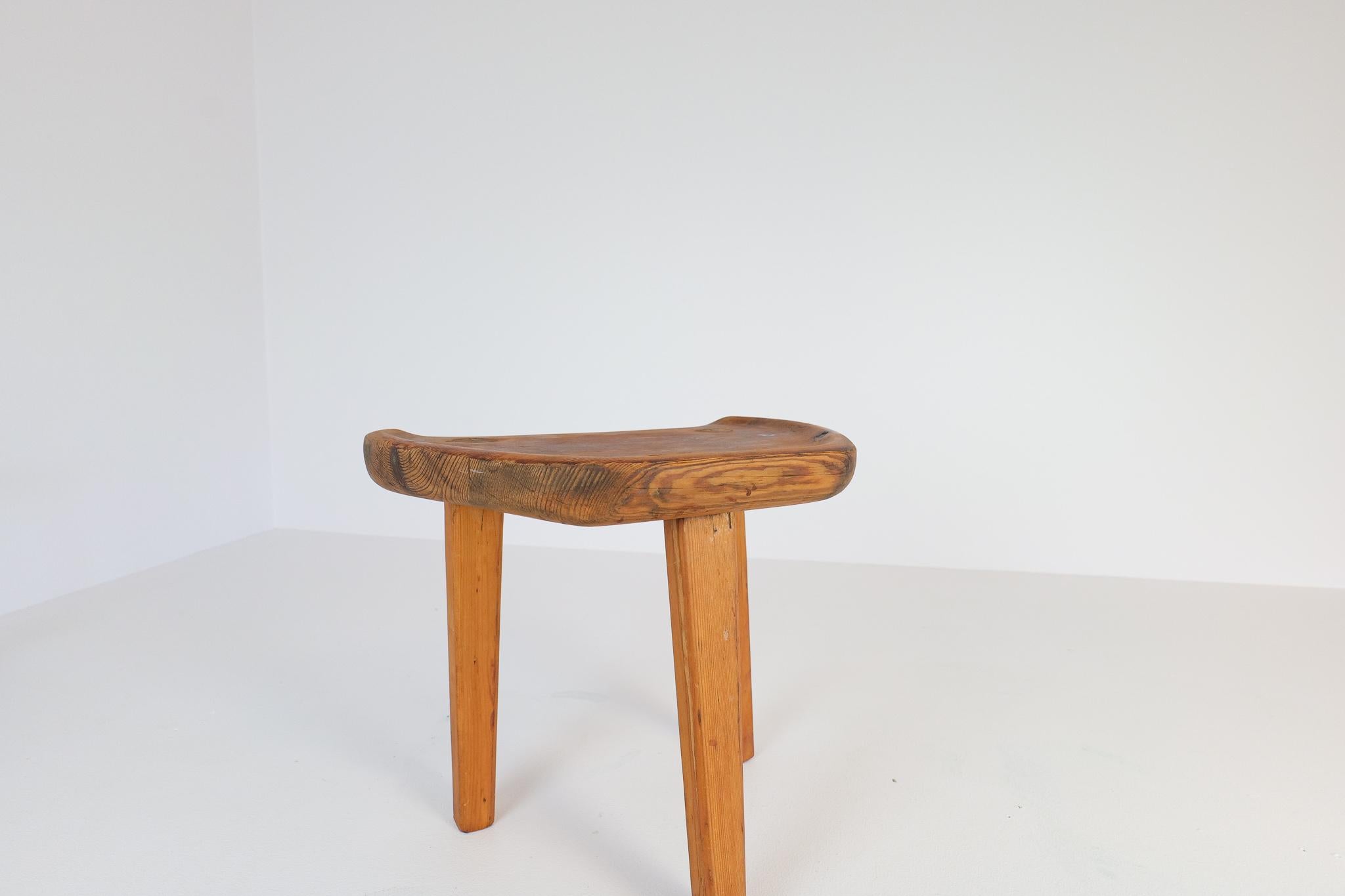 Swedish Stool in Pine, 1960s For Sale 2